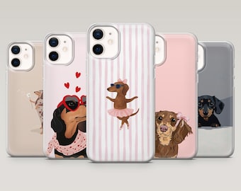 Weiner Dog Phone Case Dachshund Long Dog Cover for iPhone 17Pro, 16, 15, 14, 13, 12, Samsung S25, S24, S23Fe, S22, A16, A26, A56, Pixel 10,9