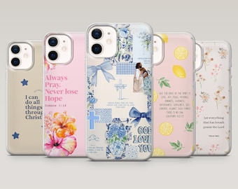 Bible Verse Phone Case Christian Jesus Cover for iPhone 16 Pro, 15, 14, 13, 12, Samsung S25, S24, S23Fe, S22, A16, A55, A25, Pixel 9Pro, 8A