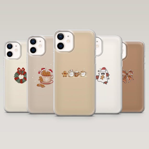 Simple Xmas Phone Case Minimalist Christmas Cover for iPhone 17, 16, 15, 14, 13, 12, Samsung S25, S24, S23, S22, A16, A26, A56, Pixel 10, 9