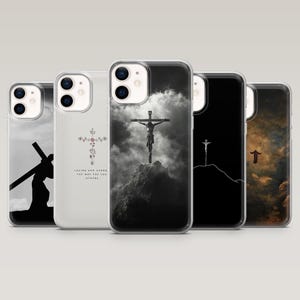 Jesus Cross Phone Case Catholic Christian Cover for iPhone 16 Pro, 15, 14, 13,12, Samsung S25+, S23Fe, S24Ultra,S22,A16,A55,Pixel 9Pro