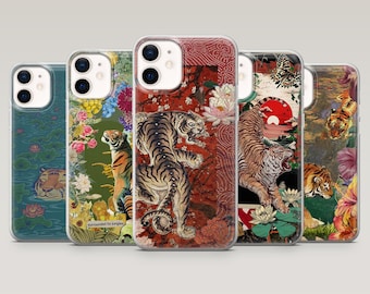 Tigertelefonskal med djungelvilt för iPhone 17Pro, 16, 15, 14, 13, 12, Samsung S25, S24, S23Fe, S22, A16, A26, A56, Pixel 10, 9Pro