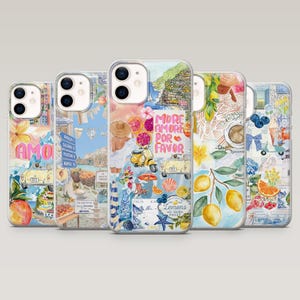 Italië telefoonhoesje Amalfikust zomercover voor iPhone 16 Pro, 15, 14, 13, 12, Samsung S25, S24, S23, S22, A16, A55, A25, Pixel 9Pro