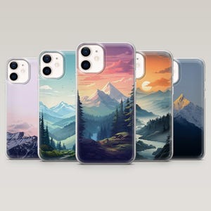 マウンテン フォンケース 自然風景カバー iPhone 16 Pro、15、14、13、12、Samsung S25、S24Ultra、S23Fe、S22、A16、A55、Pixel 9Pro、8A用
