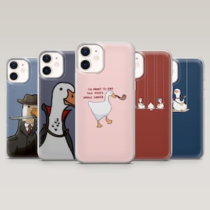 Funny Duck Phone Case Meme Silly Goose Cover for iPhone 16 Pro, 15, 14, 13, 12, Samsung S25+, S23Fe, S24Ultra, S22, A16, A55, Pixel 9Pro, 8A
