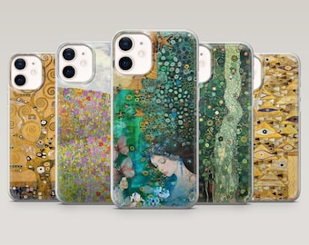 Klimt Art Phone Case Gustav Klimt Nature Art Cover for iPhone 17Pro, 16, 15, 14, 13, 12, Samsung S25, S24, S23Fe, S22, A16, A56, Pixel 10, 9