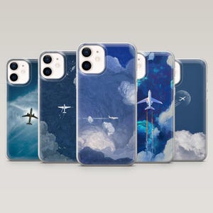 Airplane Phone Case Aviation Airline Cover voor iPhone 16 Pro, 15, 14, 13, 12, Samsung S25, S24, S23Fe, S22, A16, A55, A25, Pixel 9Pro, 8