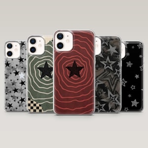 Grunge Star Phone Case Y2K Star Emo Aesthetic Cover for iPhone 16 Pro, 15, 14, 13,12, Samsung S25+, S23Fe,S24Ultra,S22,A16,A55, Pixel 9Pro