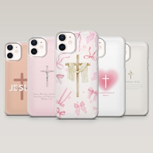 Jesus Cross Phone Case Christian Catholic Cover for iPhone 16 Pro, 15, 14, 13,12, Samsung S25+, S23Fe,S24Ultra,S22,A16,A55,Pixel 9