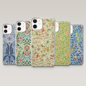 William Morris Phone Case Art Nouveau Morris Art Cover for iPhone 16 Pro, 15, 14, 13, 12, Samsung S25, S24, S23, S22, A16, A55, A25, Pixel 9