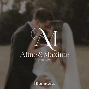 Logo con monogramma per matrimonio / Design personalizzato del logo per matrimonio / Logo minimalista con iniziali di coppia / Logo con monogramma predefinito