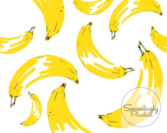 Seamless pattern, white Bananas, perfect for fabric and surface design. Digital pattern