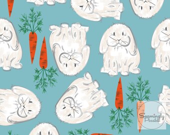 Spring bunny pattern, Seamless design, bunnies, bunny rabbit, seamless pattern, digital design, bunny fabric