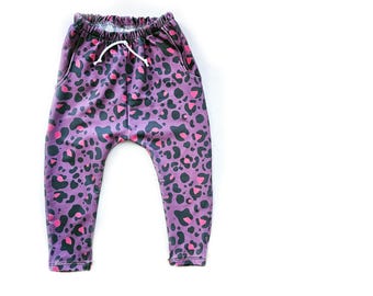 Leopard print Pocket trousers, baby clothes, kids pants, trousers