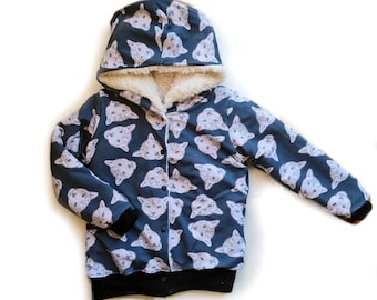 Hooded Bomber Jacket, snow leopard, leopard, animals, baby boy, baby girl, baby clothes