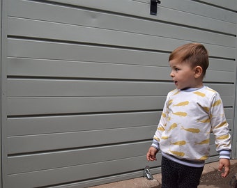 Yellow Narwhal Sweatshirt, toddler sweater, baby clothes