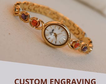 Personalized Watch|Vintage-Inspired Bracelet Watch|Elegant Wristwatch|Elegant Retro Cocktail Watch for Women|Custom Watch|Personalized Gift