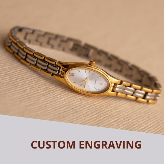 Engraved 18K Gold Plated Watch|Old Money Wristwatch|Elegant Minimalistic Watch for Her|Retro Timepiece|Womens Watch|Personalized Gift