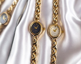 Reloj de oro de inspiración vintage | Reloj de pulsera de estilo clásico | Elegante reloj minimalista para mujer | Reloj de mujer | Reloj retro | Reloj grabado