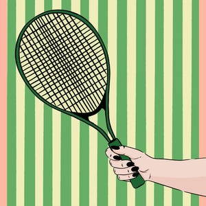Customizable Tennis Racket Digital Art Printable Sports Illustration ...