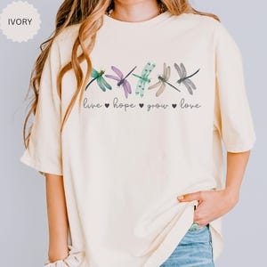Dragonflies T-shirt, Comfort Color, Dragonfly Inspirational Tshirt, Vintage Insect Lover Tee, Dragonfly Aesthetic Symbolic Cottagecore Shirt