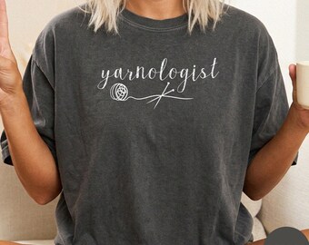Knitting Comfort Colors Tshirt, Funny Knitters Shirt, Crocheters Gift, Yarn Lover Tee, Womens Crocheting Shirt, Trendy Knitting Club T-shirt