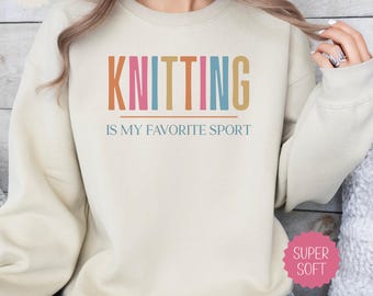 Funny Knitting Sweatshirt, Knitters Sweater, Yarn Lovers Gift, Knitting Cub Crewneck, Trendy Gift For Knittesr, Knitting Therapy Sweatshirt