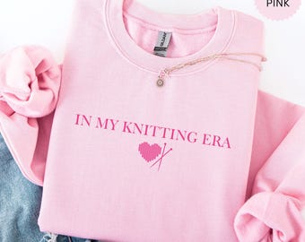 Knitting Sweatshirt, Minimalist Knitters Sweater, Yarn Lover Shirt, Cute Knitter Gift, In My Knitting Era Sweatshirt, Knitting Club Crewneck