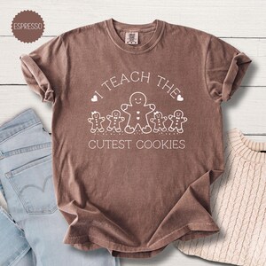 Holiday Teacher T-Shirts, Gingerbread Man Comfort Colors Shirt, Christmas Cookies Tshirt, Holiday Gift For Teachers, Gingerbread Cookies Tee