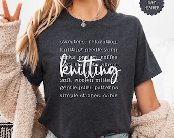 Knitting Tshirt, Yarn Lover T-Shirt, Knitting Words Tee, Trendy Knitters Club Shirt, Gift for Knitter, Knitters T Shirt, Knitting Lover Gift