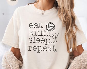 Funny Knitting T-shirt, Comfort Colors, Yarn Lovers Shirt, Knitters Tee Shirt, Gift For Knitter, Knitting Club Tshirt, Womens Knitting Gifts