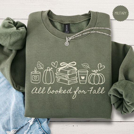 Bookish Fall Sweatshirt, Book Lovers Sweater, Readers Gift, Literary Girl Crewneck, Librarian Shirt