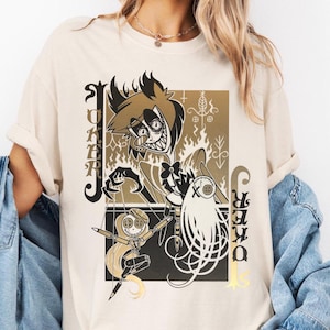 Alastor and Charlie Puppetmaster Playing Card Shirt, Hazbin Hotel Characters Tshirt. Hazbin Hotel Cartoon Shirt. Charlie Morningstar
