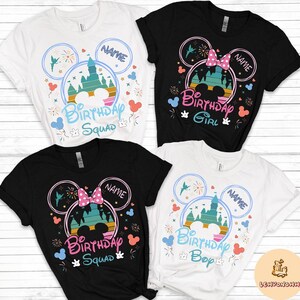 Disney Birthday Girl Boy and Squad Shirts, Birthday squad Minnie and Mickey Disney Shirt, Birthday Boy Disney Shirt, Disney Birthday Shirts
