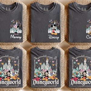 Custom Disneyworld Mickey And Friends Shirt, Custom Name Disney Family 2025 Shirts, Retro Disneyworld Trip Tee, Disney Family Vacation Shirt