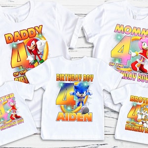 Custom Sonic Birthday Boy Shirt, Sonic Birthday Shirt,Sonic Family Birthday, Matching Shirt Sonic, Birthday gift