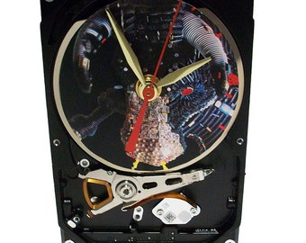 Hard Drive Clock, Computer Parts "Bull" Dial. Got Animal Gift Clock, Computer Clock, Honeywell Ad Clock, Novelty Clock, Bull Clock?