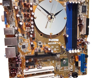 Motherboard Wall Clock Golden Color. Got Lobby Clock, Father's Day Gift, Office Clock, Teacher Gift, Geek Clock, Unique Clock, Office Clock?