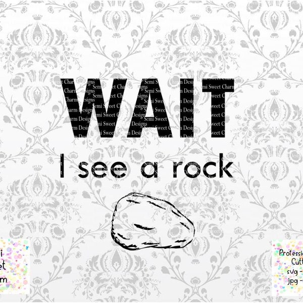 WAIT I See a Rock svg - Ready To Cut File - Rockhound svg - Rockhounding - Huron Rocks - Rock Collecting - Mineral Fossil - Amateur Geology