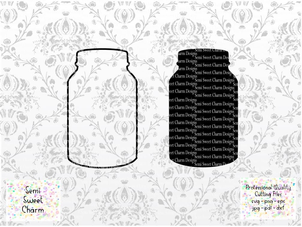 Ball Mason Pint Jar SVG Quart Jelly Jar Outline Jar Etsy