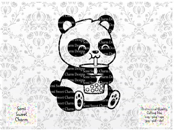 Panda Bubble Tea SVG Cute Panda Kawaii Panda Boba Drink Cup Straw Woodland Animals Cut File Cricut Forest Ready to Cut