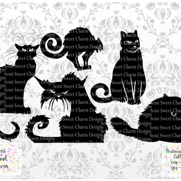 Cat SVG - Mean Angry Cat - Scary Black Cat - Spooky - svg - Haunted Cat Bundle - Halloween - Clipart Icon Cut File - Cricut - Ready to Cut