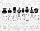 Vase svg - Flowers Decor - Vase Outline - Vase Silhouette - Vector Clipart - Cutting File - PNG DXF Ball Mason Pint Jar SVG