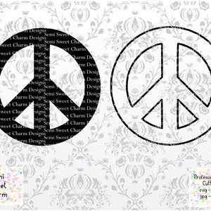 Paz SVG - Archivo de corte de señal de paz - Pacífico - Silueta de signo de paz - Esquema de signo de paz - Plantilla de paz - Cricut - Clipart de paz