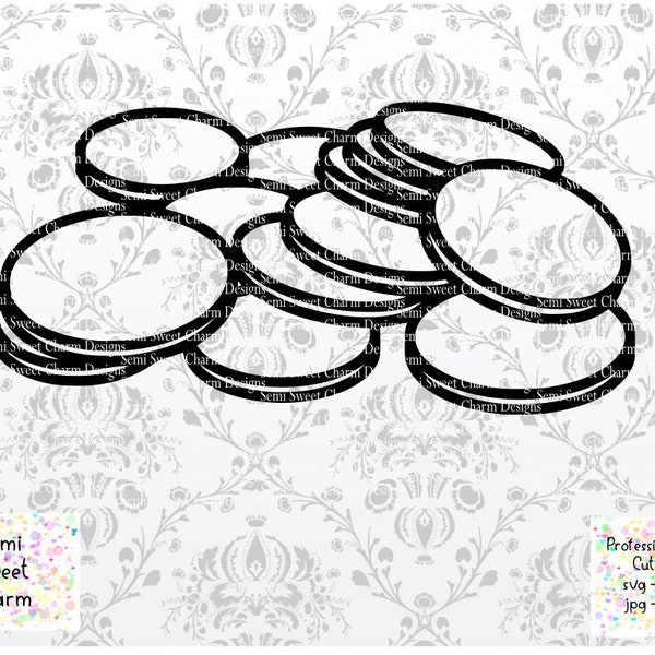 Coins svg - Money svg - Gold Coins - Treasure - Pot of Gold End of Rainbow - Ready to Cut - Cutting File - Cartoon Money - Clipart - Vector