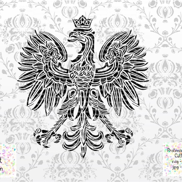 Polish Eagle SVG - Poland  Cut File - Circut - Vinyl - Polish Pride - Orzel - Born in Poland - Z Polski - Urodzony w Polsce - Orzel Polski