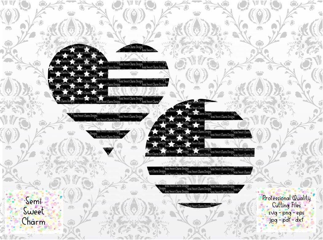 American Flag SVG Heart Flag SVG Boat Round Flag SVG Etsy Australia