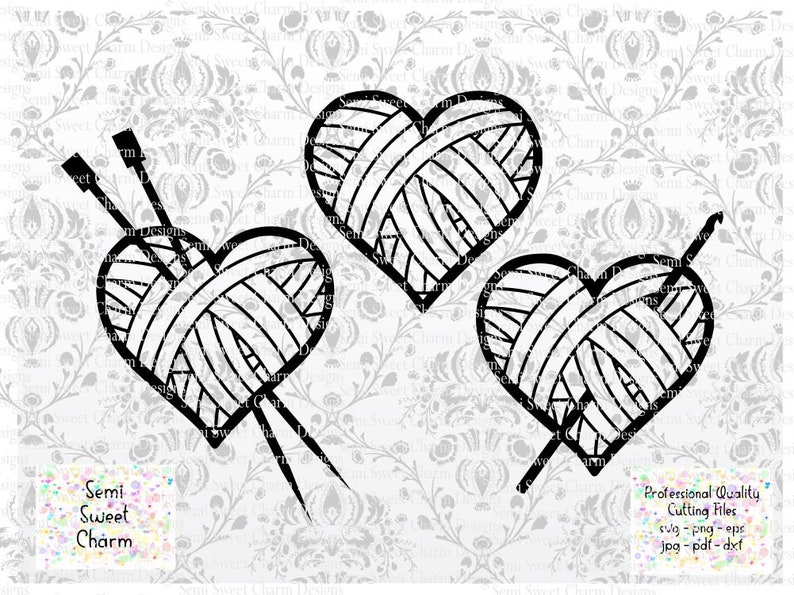 Yarn Ball Svg Heart Shape Wool Yarn Skein Yarn Heart - Etsy