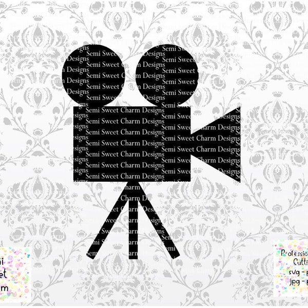 Movie Camera SVG - Actor Actress - Cut File - Cricut - Ready to Cut - Movie Star - Icon - Clipart - PNG - DXF - Instant Download - Action
