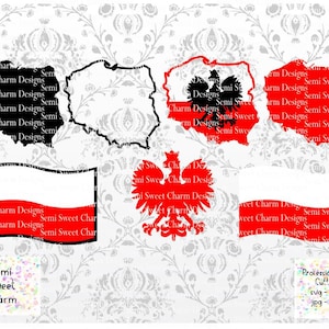 Pacote Polônia - Polska - Águia Polonesa SVG - Mapa da Polônia - Cricut - Bandeira Polonesa Orgulho Polonês - Polski Orzeł - Nascido na Polônia - Arquivo de corte