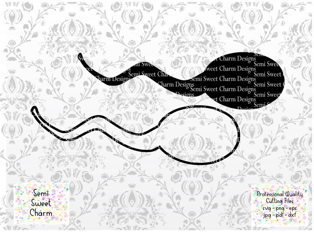 Sperm SVG Sperm Silhouette Ready to Cut Male Anatomy Sperm Outline ...